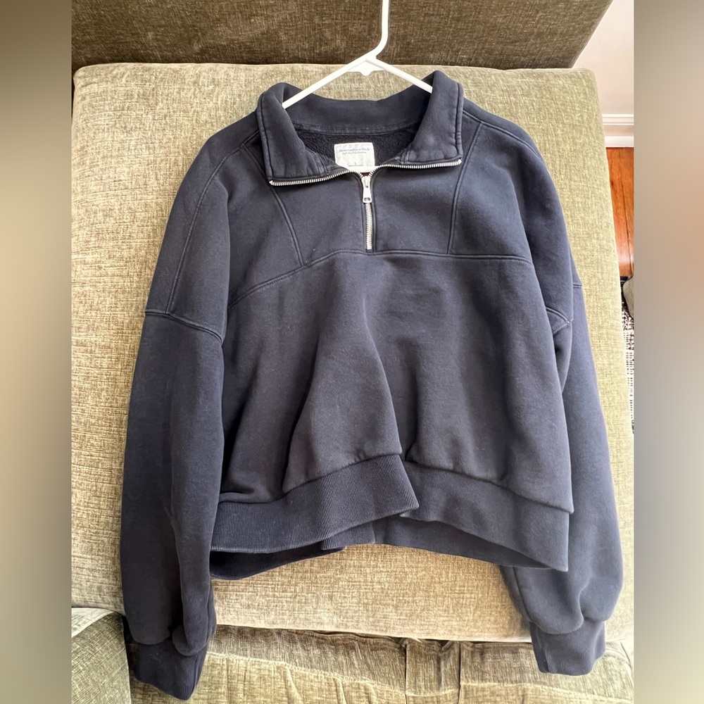 Abercrombie and Fitch Faded Black Quarter Zip
